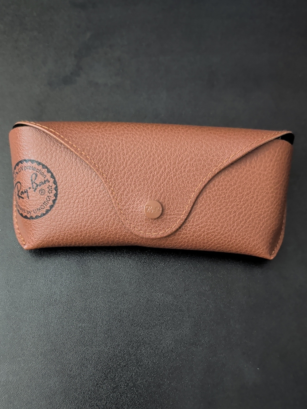 Ray-Ban Brown Textured Leather Standard Sunglasses Case